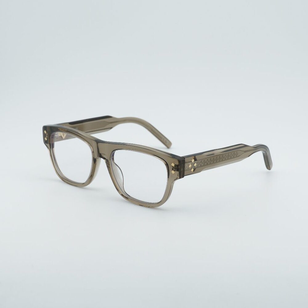 Dior CD DIAMONDO S10I 64BB Eyeglasses Brown 53mm Square Frame with Clip-On